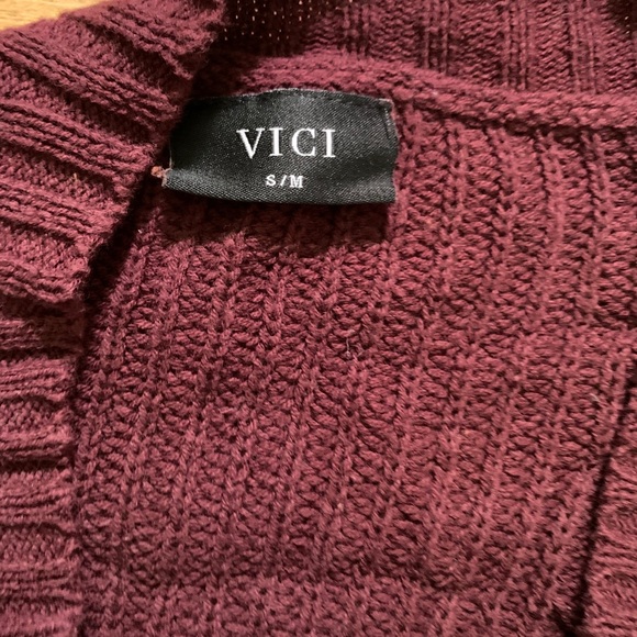 Vici Purple- Burgundy Cardigan - Picture 4 of 4
